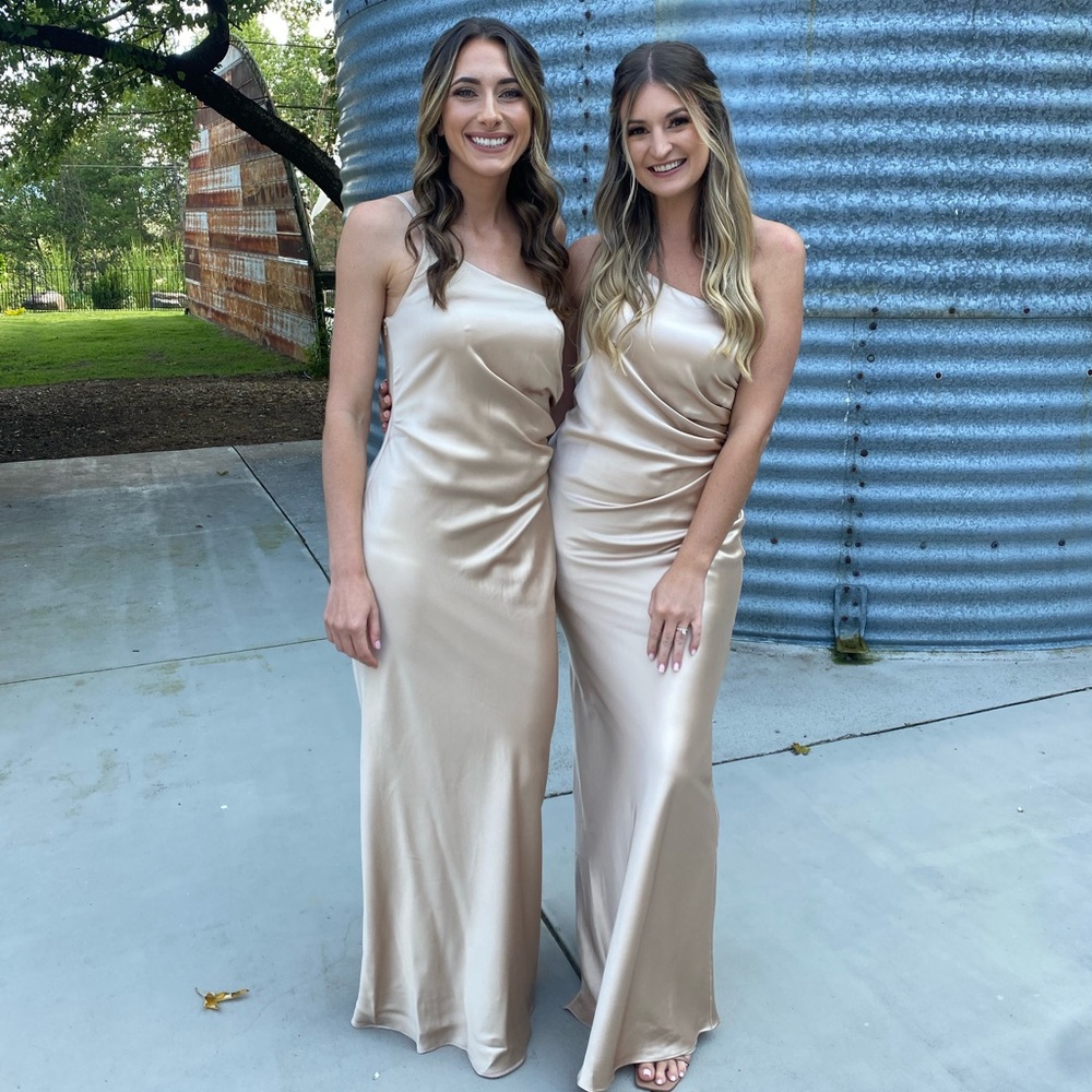 Revelry Jade Satin Dress